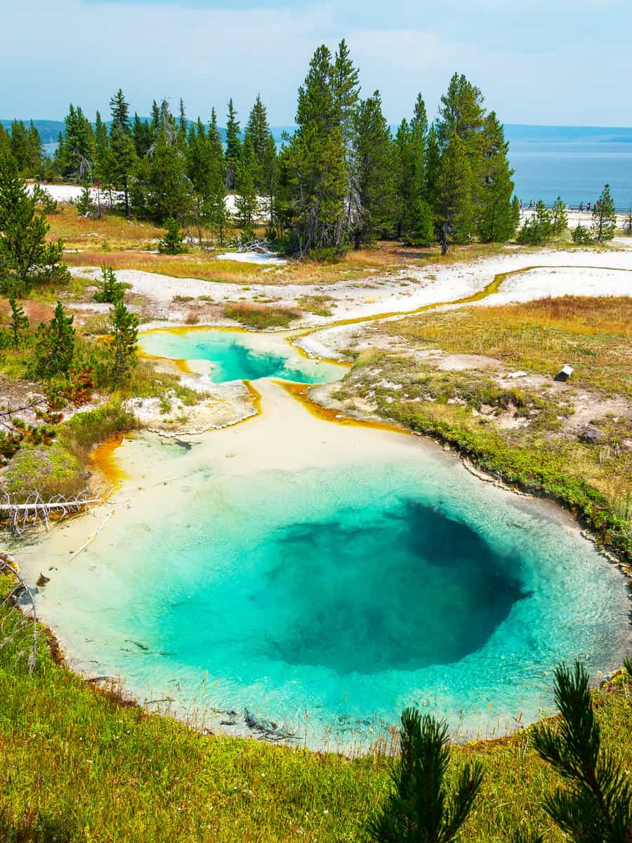 Bluebell Pools in the West Thumb Geyser Basin area of the Yellowstone National Park, WY - USA