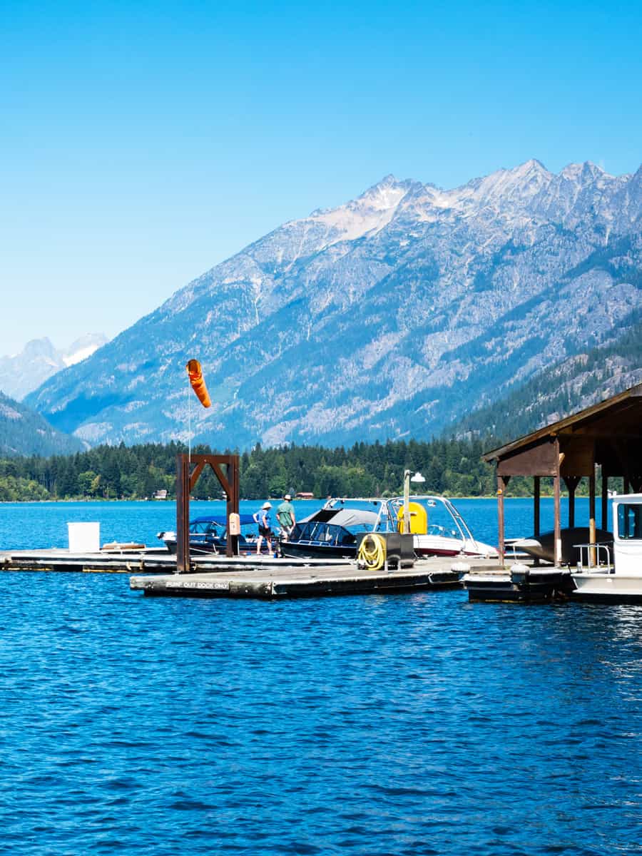 Boat landing at Stehekin, a secluded community at the north end of Lake Chelan