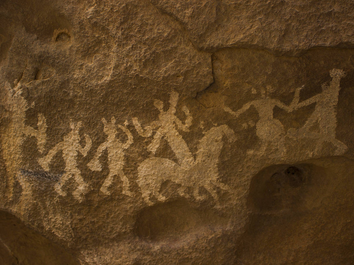 A relatively recent pictograph from Hueco Tanks State Historic Park outside of El Paso, Texas