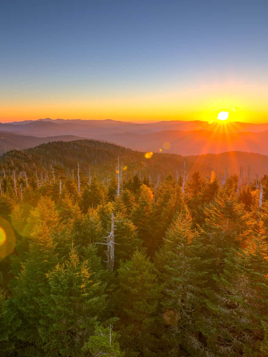 Beautiful Sunrise at Clingman's Dome in the Smoky Mountains