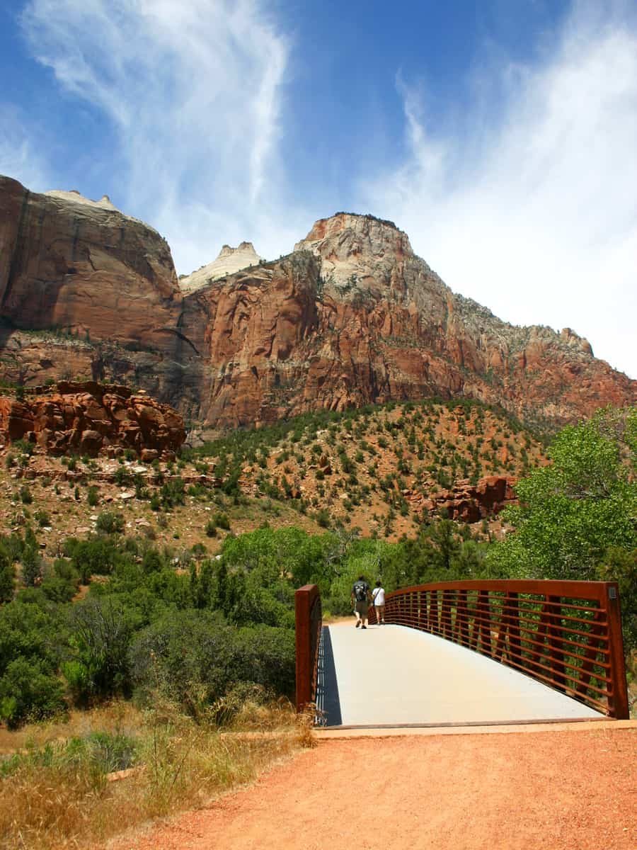 Couple Hiking Pa'rus Trail - Zion National Park