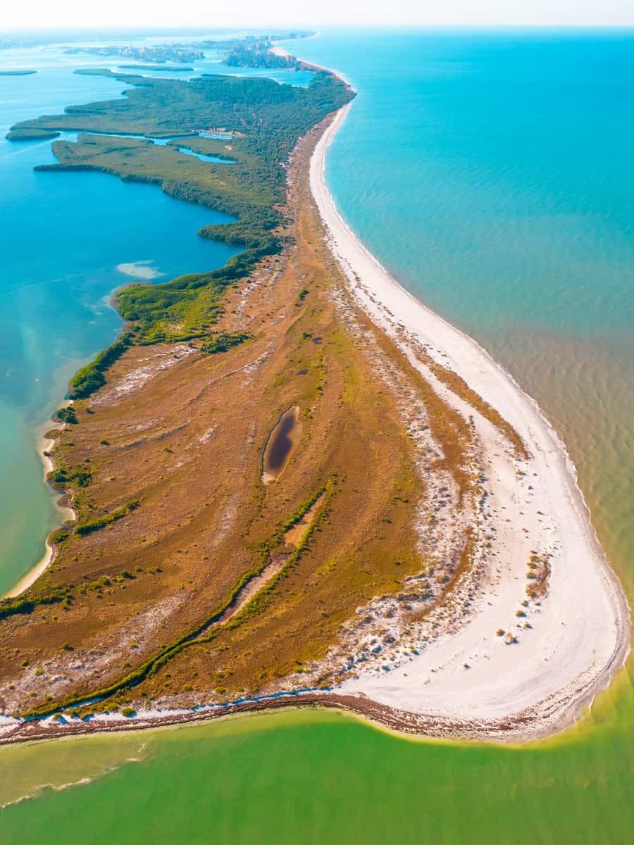  Panorama of Caladesi Island State Park or Clearwater Beach Florida. 