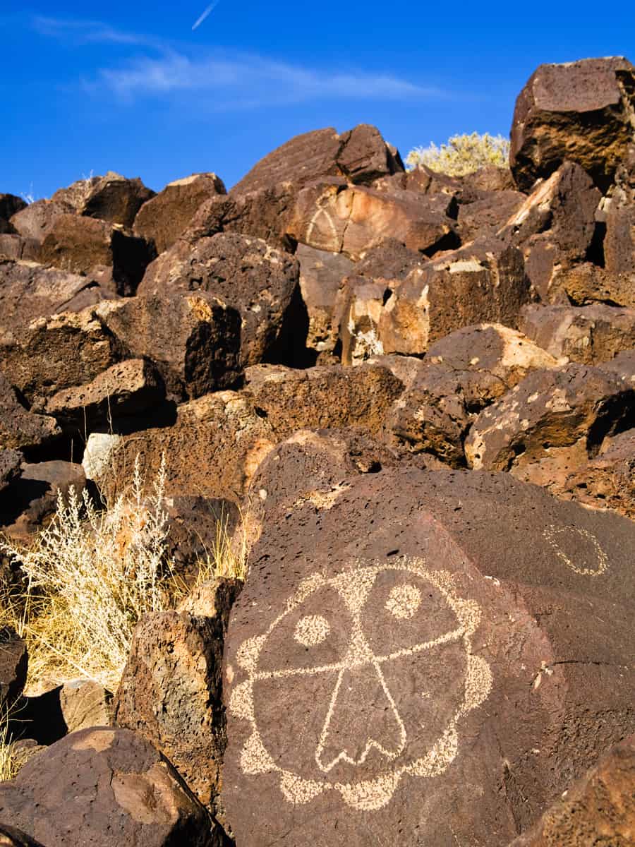 Symbol in desert, Petroglyph National Park, New Mexico