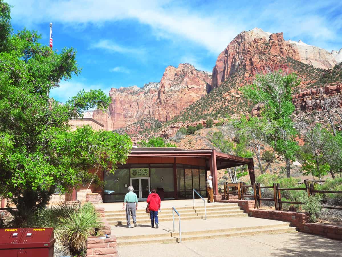 The Human History Museum is located one half mile north of the park's south entrance on the main park road, or 11 miles west from the east entrance in Zion National Park.