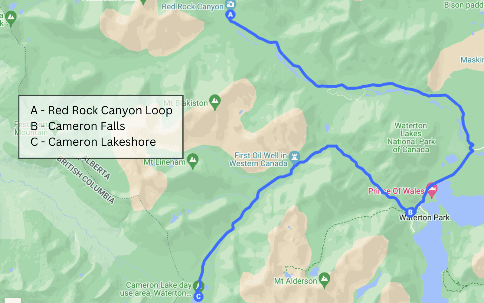 Waterton Lake Itinerary