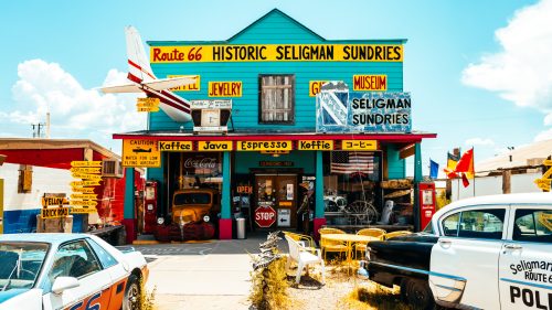 famous seligman town of route 66, arizona 1600x900