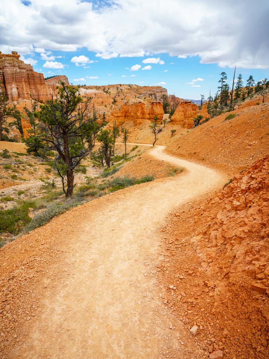 hiking the fairyland loop trail in bryce canyon national park in utah in the usa
