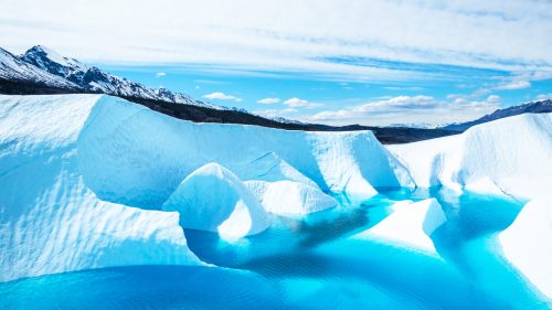 A lake sits on top of the Matanuska Glacier in Anchorage 1600x900