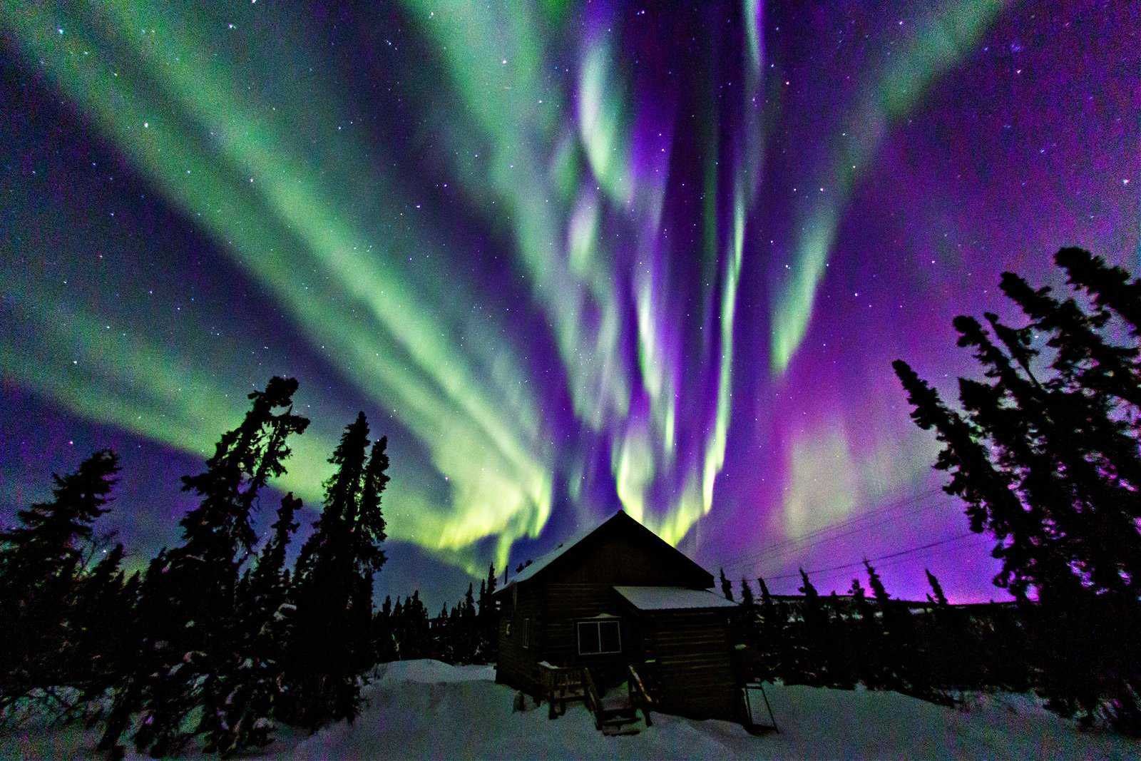 Beautiful aurora in Fairbanks, Alaska.