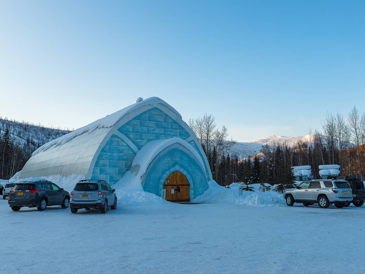 Ice Museum at Chena Hot Spring in Alaska during winter