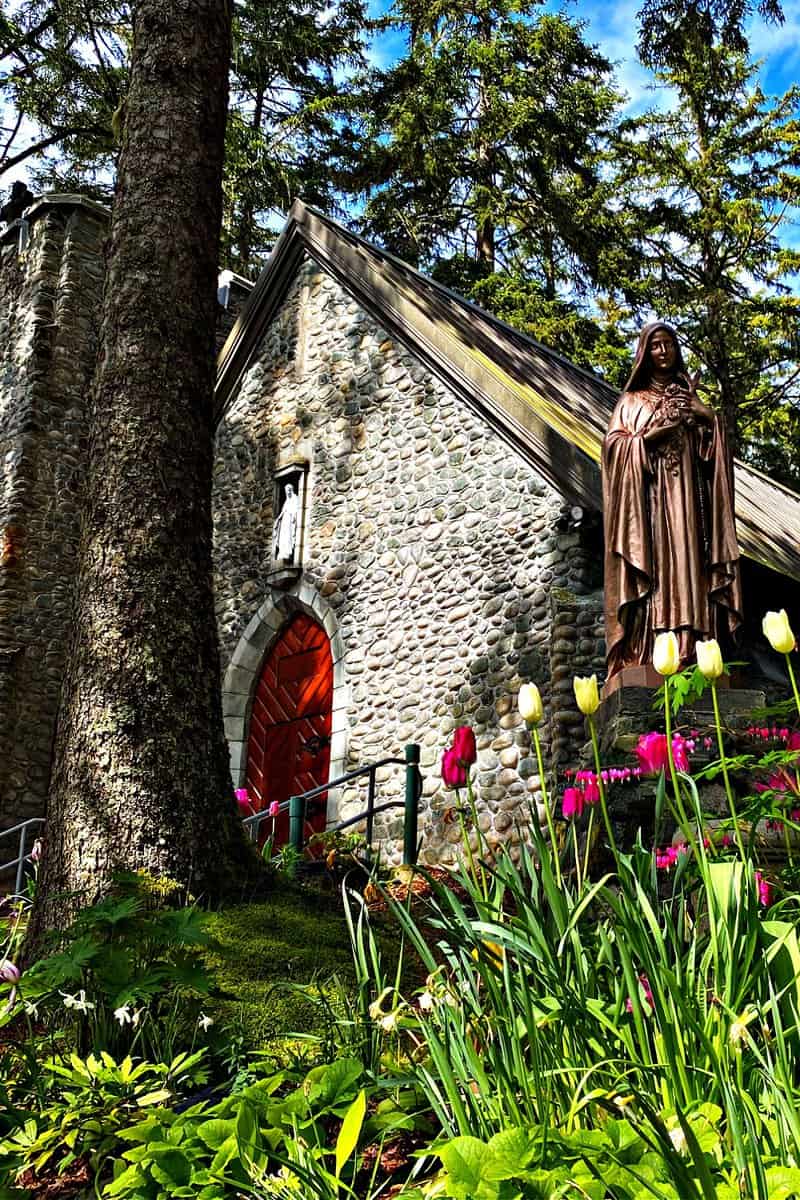 Juneau, Alaska -July 1, 2023_ National Shrine of St. Thérèse. Beach stone chapel named after St. Therese of Lisieux, the patroness of Alaska.