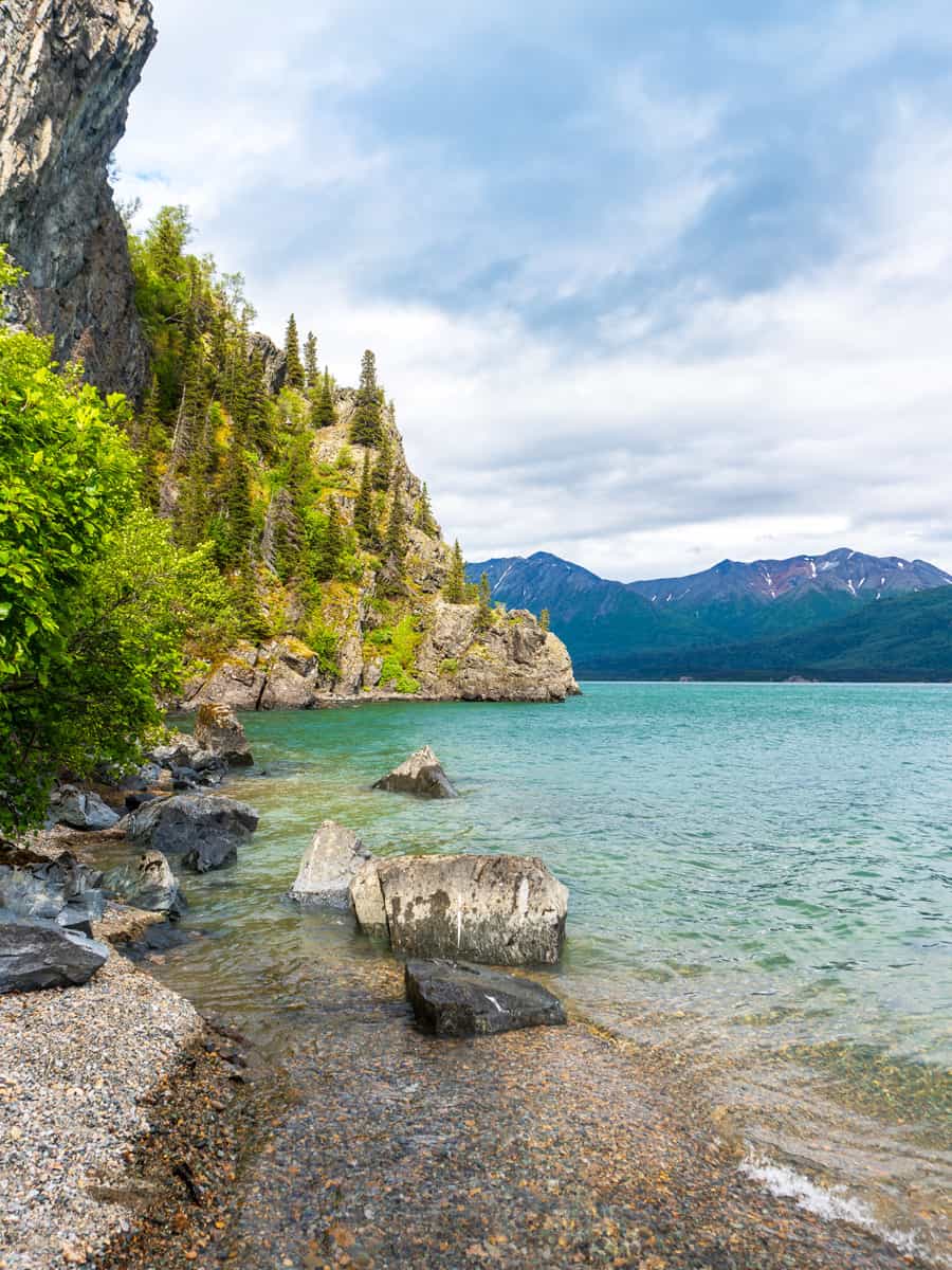Lake Clark National Park, Alaska. Rugged shore line on Lake Clark.