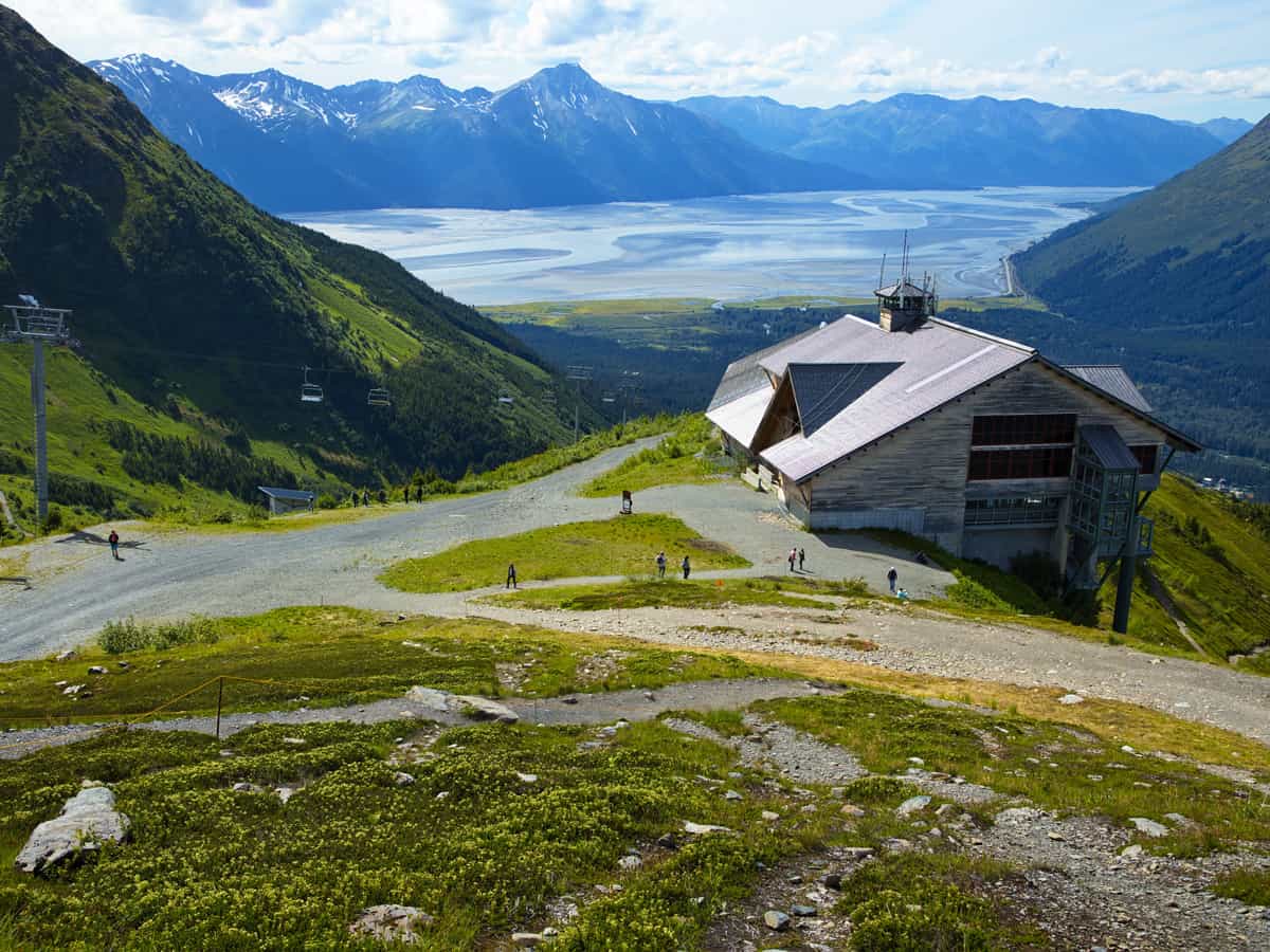Landscape at upper station of Mt.Alyeska Tram at Girdwood in Alaska,United States,North America