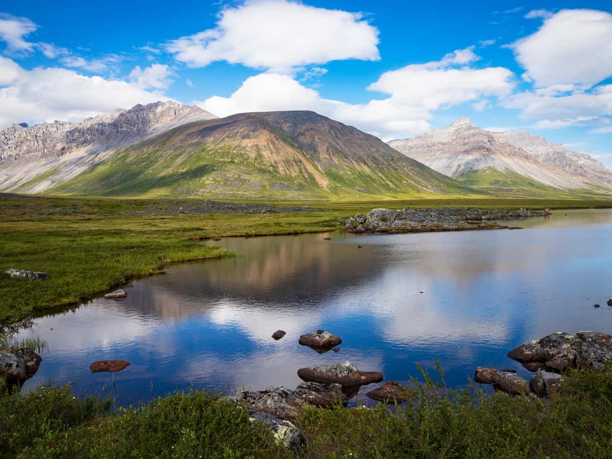 Landscape view of Gates of the Arctic National Park (Alaska), the least visited national park in the United States.