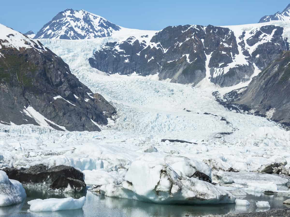 Pedersen Glacier in Kenai Fjords National Park, Alaska.
