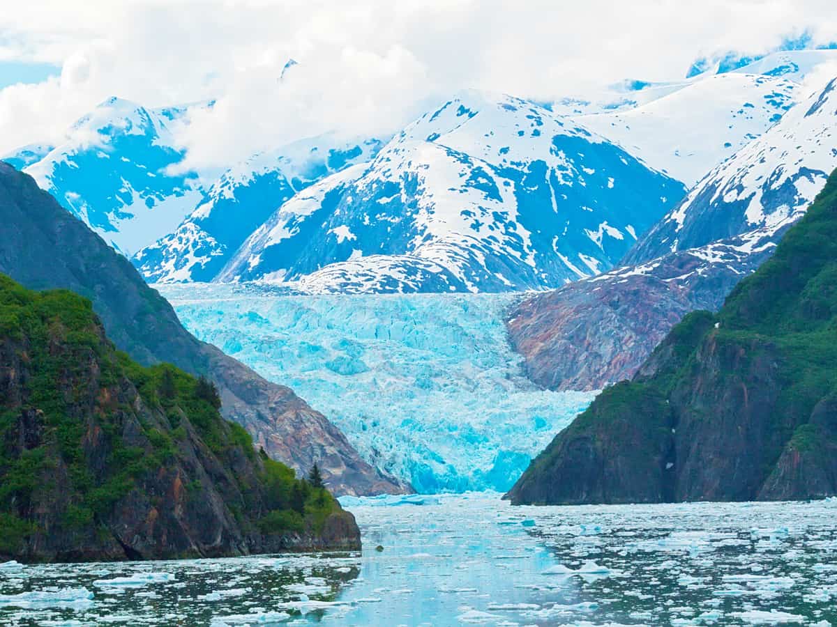 Sawyer Glacier sits at the tip of Tracy Arm Fjord, Alaska