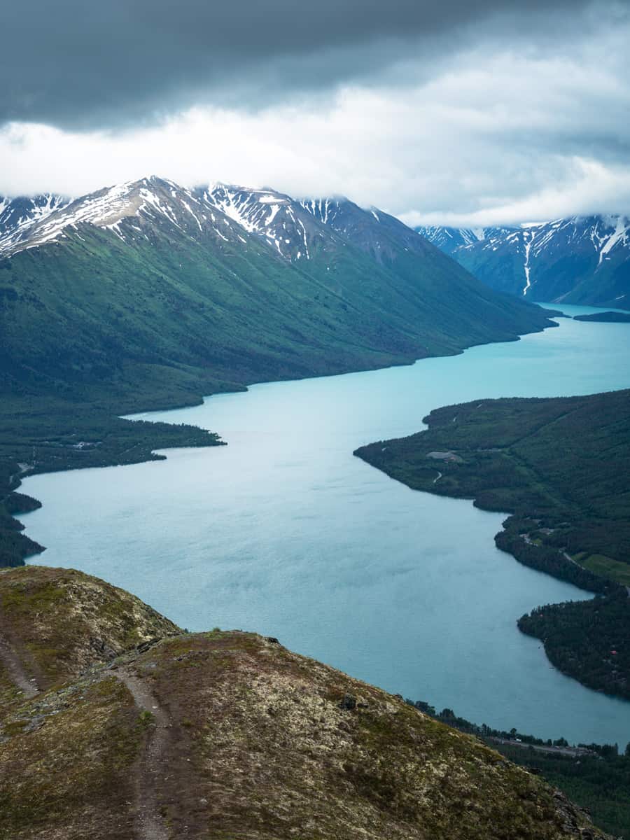 Slaughter Ridge, Kenai Lake and the surrounding Alaskan mountains
