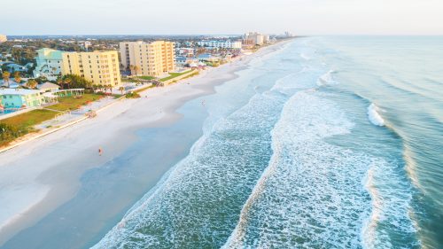 Aerial view of New Smyrna Beach in Florida 1600x900