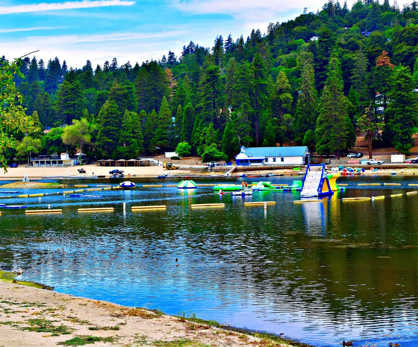 Lake Gregory California ,lake and water park with a beautiful view