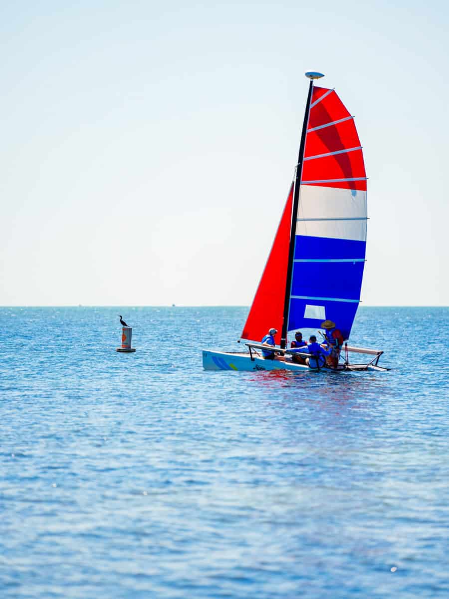 Stock image of People sailing in the bay
