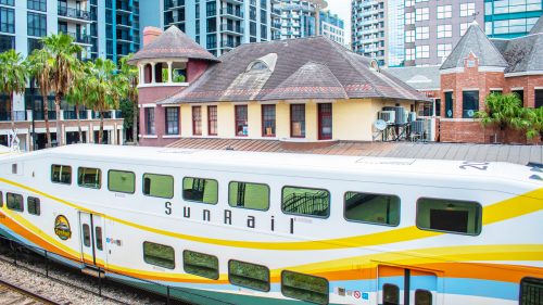 Sunrail and partial view of old train station on Church street at downtown area 1600x900